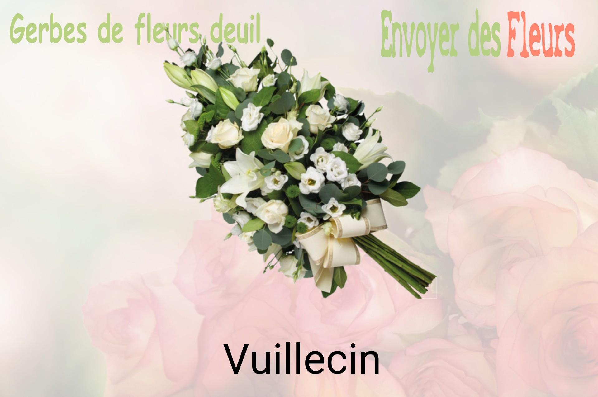Gerbe de fleurs de deuil livrée à Vuillecin